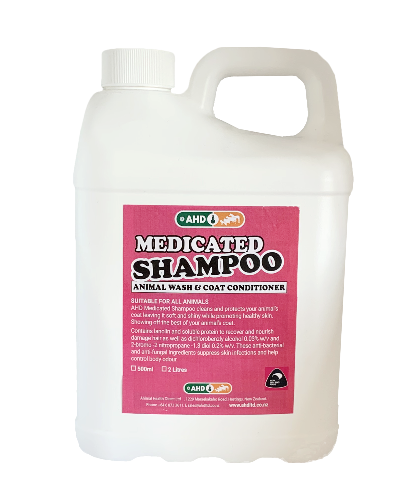 AHD Medicated Shampoo Animal Wash and Coat Conditioner Animal Health